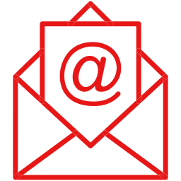 Email marketing icon - open email with an @ symbol