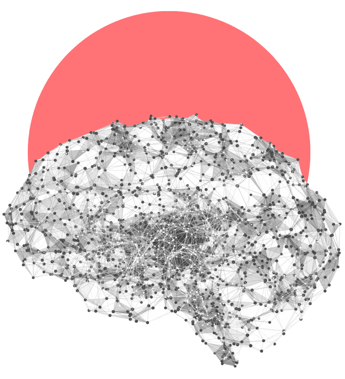 An artist's interpretation of a neural network in the shape of a human brain
